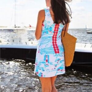 Lilly Pulitzer Delia Shift Dress “Watch Out” Lighthouse